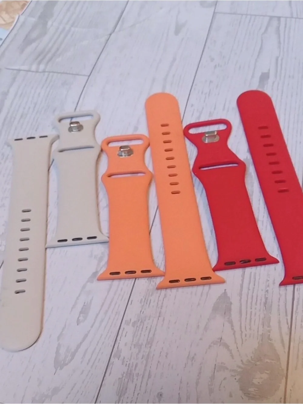 Silicone Watch Bands and Bezel Set - White, Orange, Red